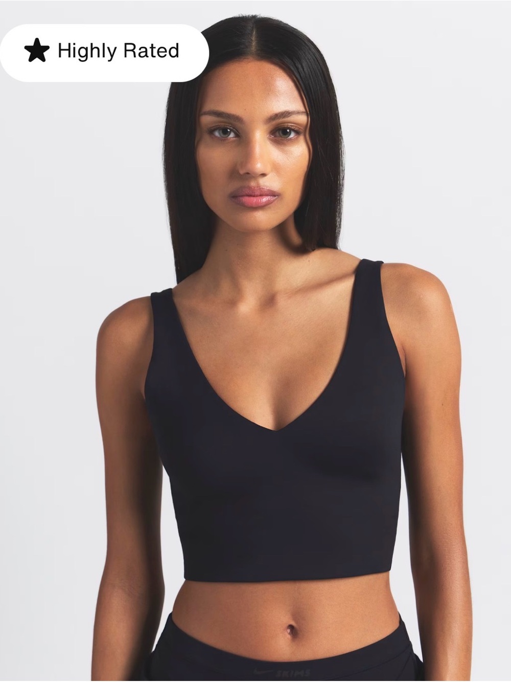 SKIMS Black Wireless V-Neck Bralette